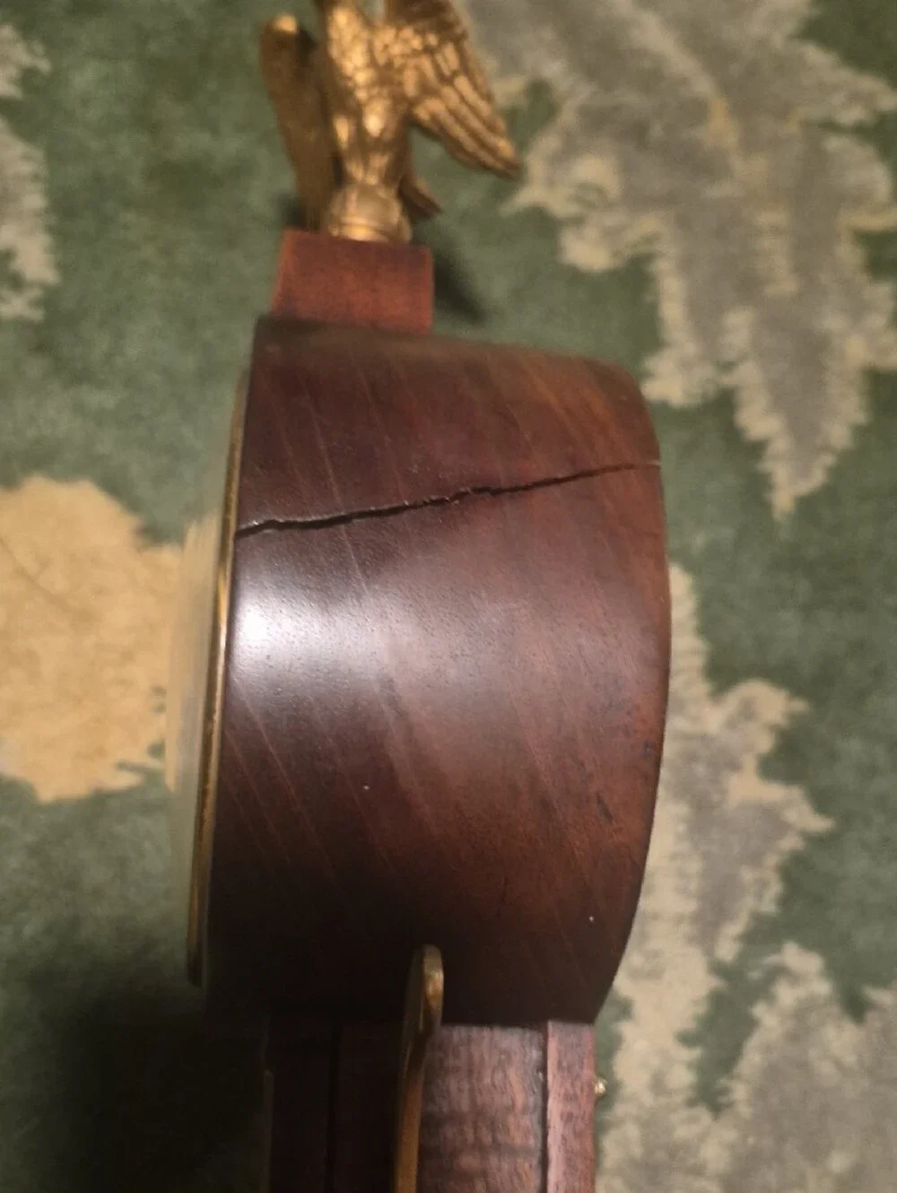 Brown and Gold Banjo Wall Clock with Eagle Finial - Classic Home Accent